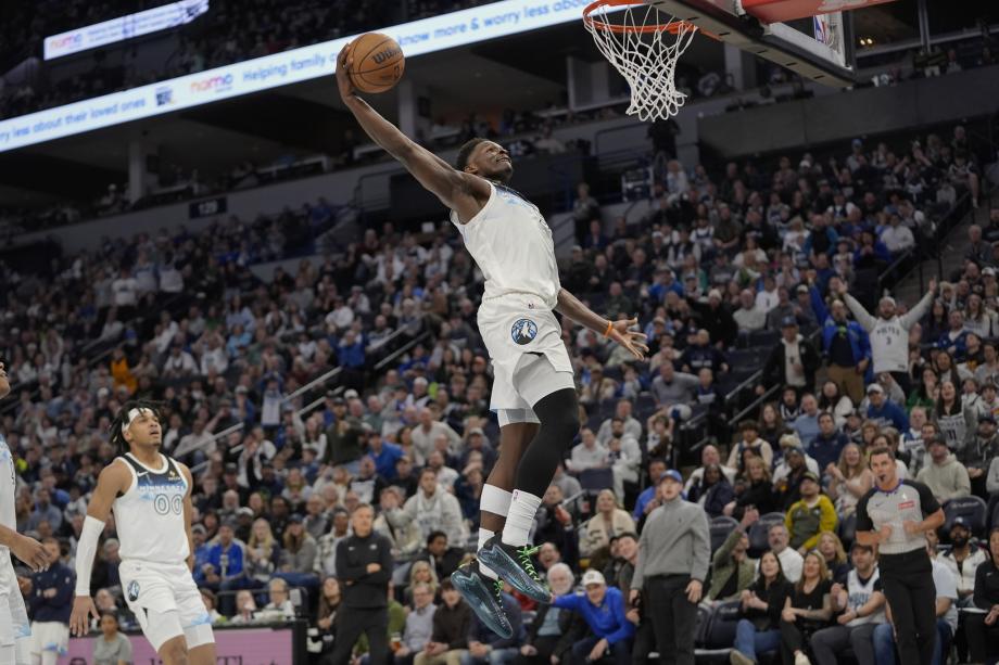 [图]NBA旧例赛：爱德华兹41分 爵士102-128丛林狼莆田鞋服城